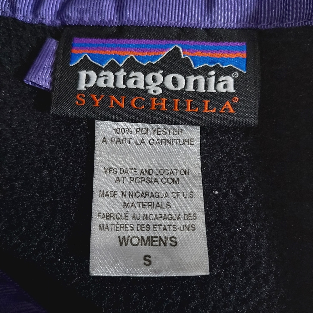 Patagonia Synchilla black/pink Snap-T fleece pullover S - Picture 3 of 12